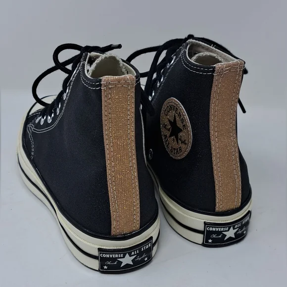 Converse Chuck Taylor Women's High Top Shoes Black Gold Glitter 6.5 US 37 EU - Picture 9 of 16
